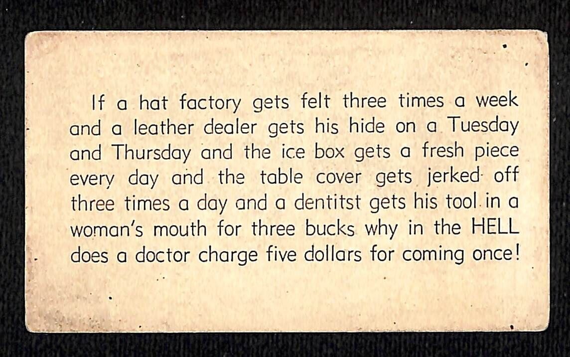 Hingham Bar (Chester, MT ?) c1940's-50's Funny Story Business Card