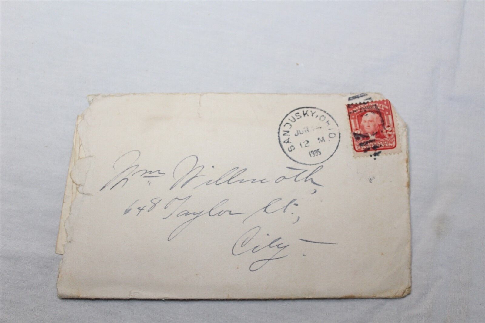  1905 Cancelled Stamp Set Of 2 Handwritten Story / Letters  Antique