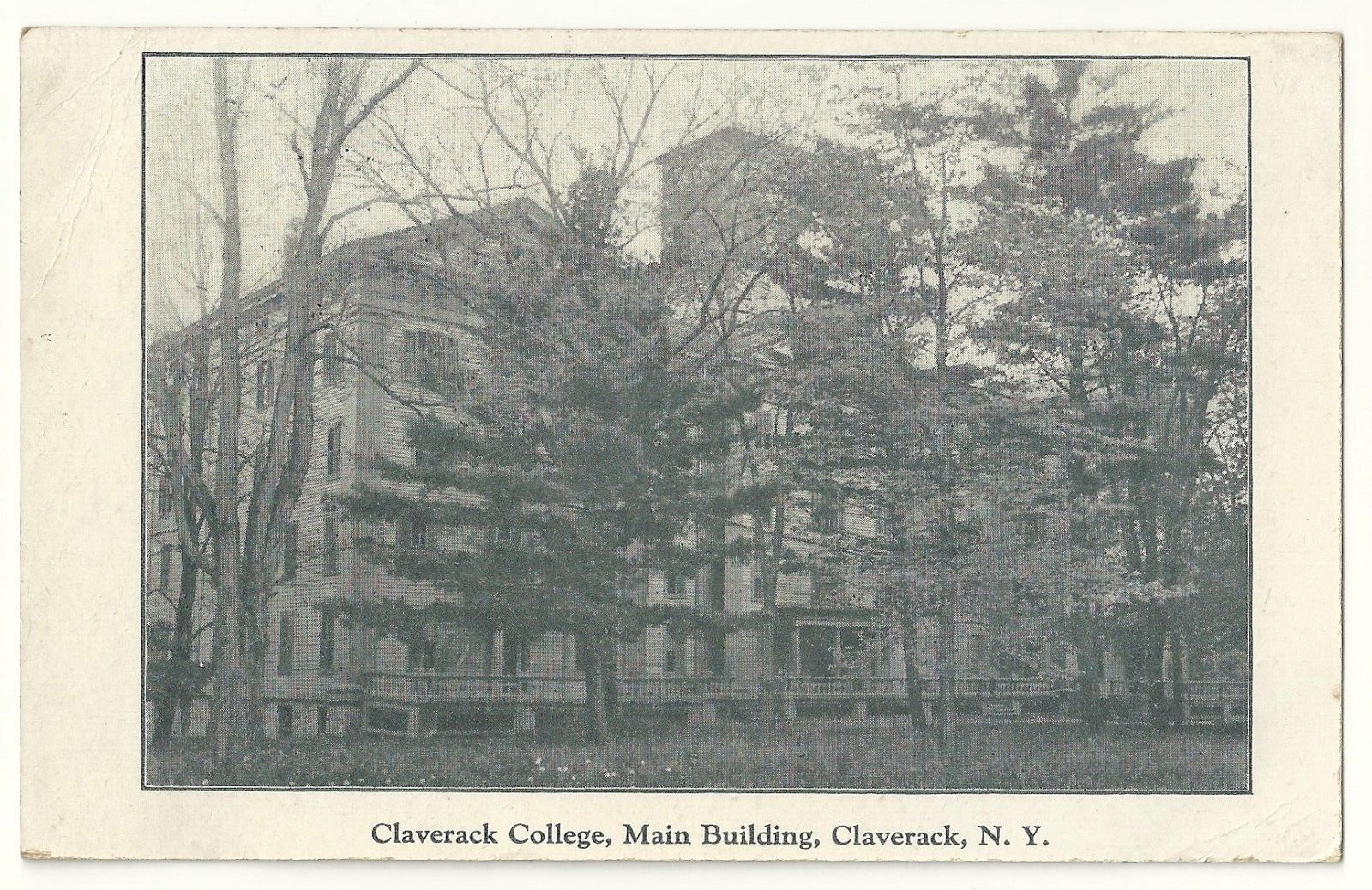  Claverack, NY, College Main Building, Harvey 1910s Postcard VTG