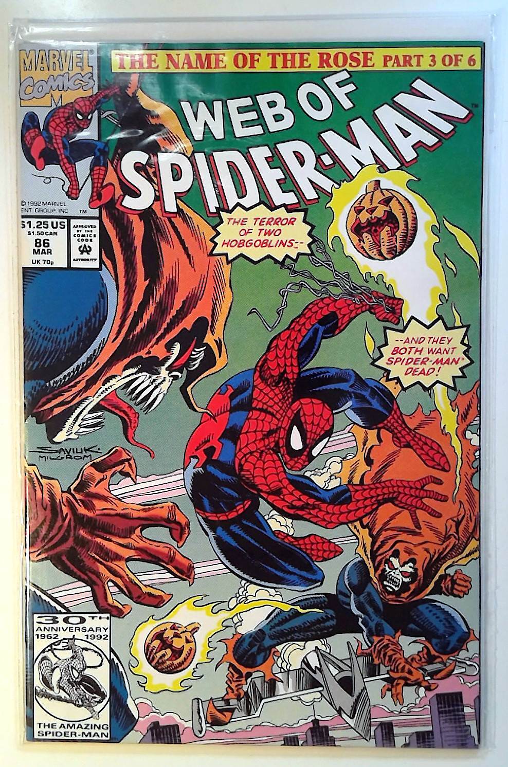 Web of Spider-Man #86 Marvel (1992) NM 1st Series Hobgoblin 1st Print Comic Book