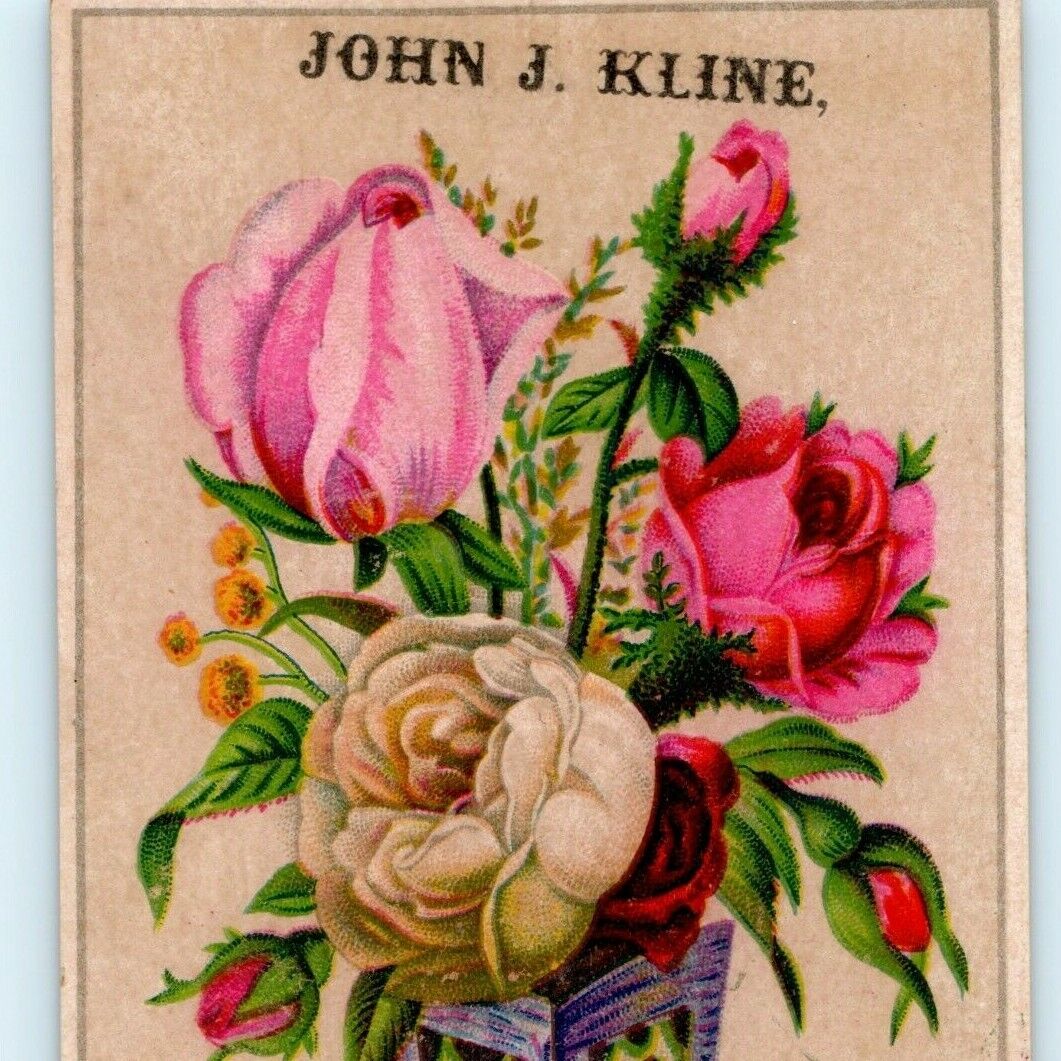 c1880s Somerville NJ John J Kline Dealer Ladies Gents Fine Shoes Trade Card C13