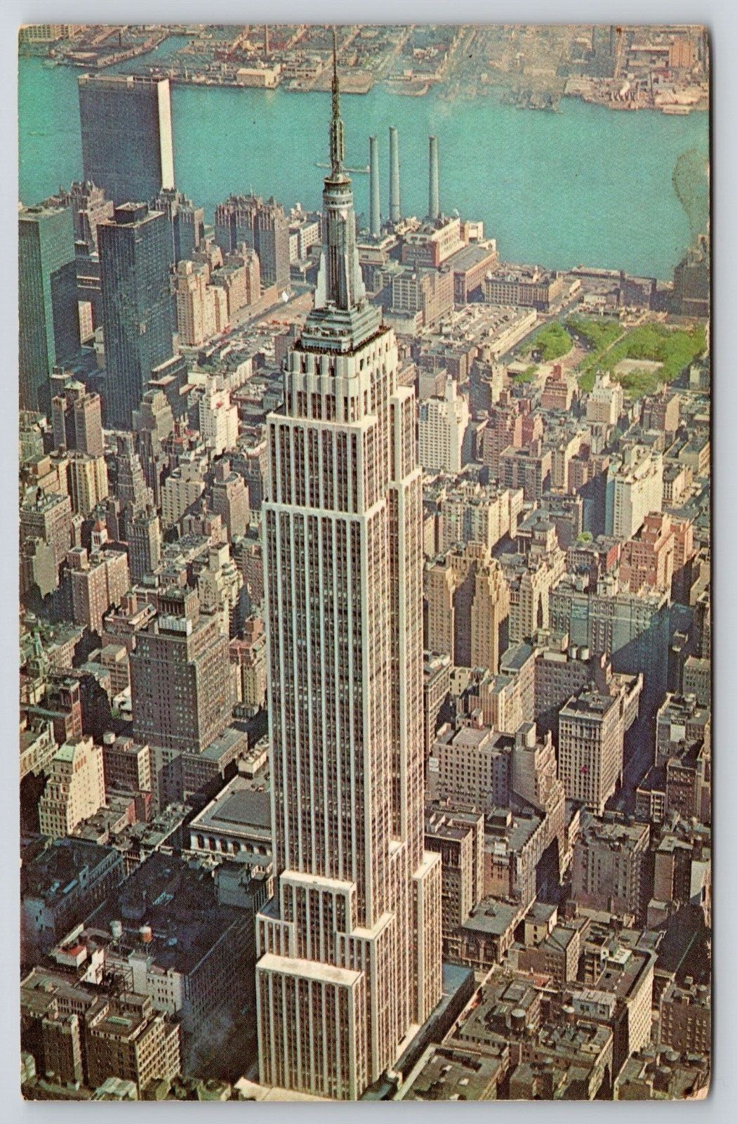 Aerial View Empire State Building Mid Manhattan Skyline New York City Postcard