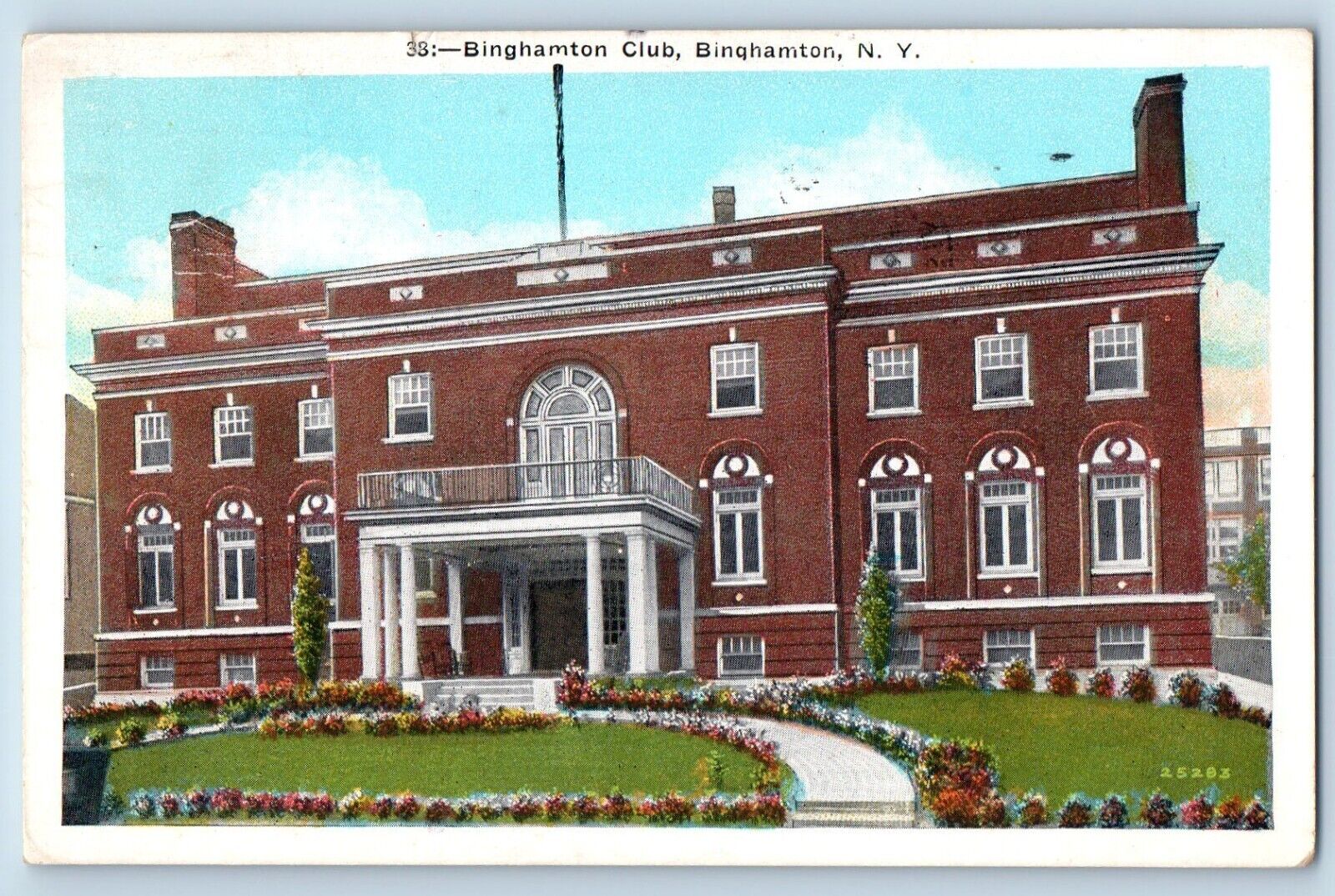 Binghamton New York NY Postcard Binghamton Club Exterior Building c1936 Vintage