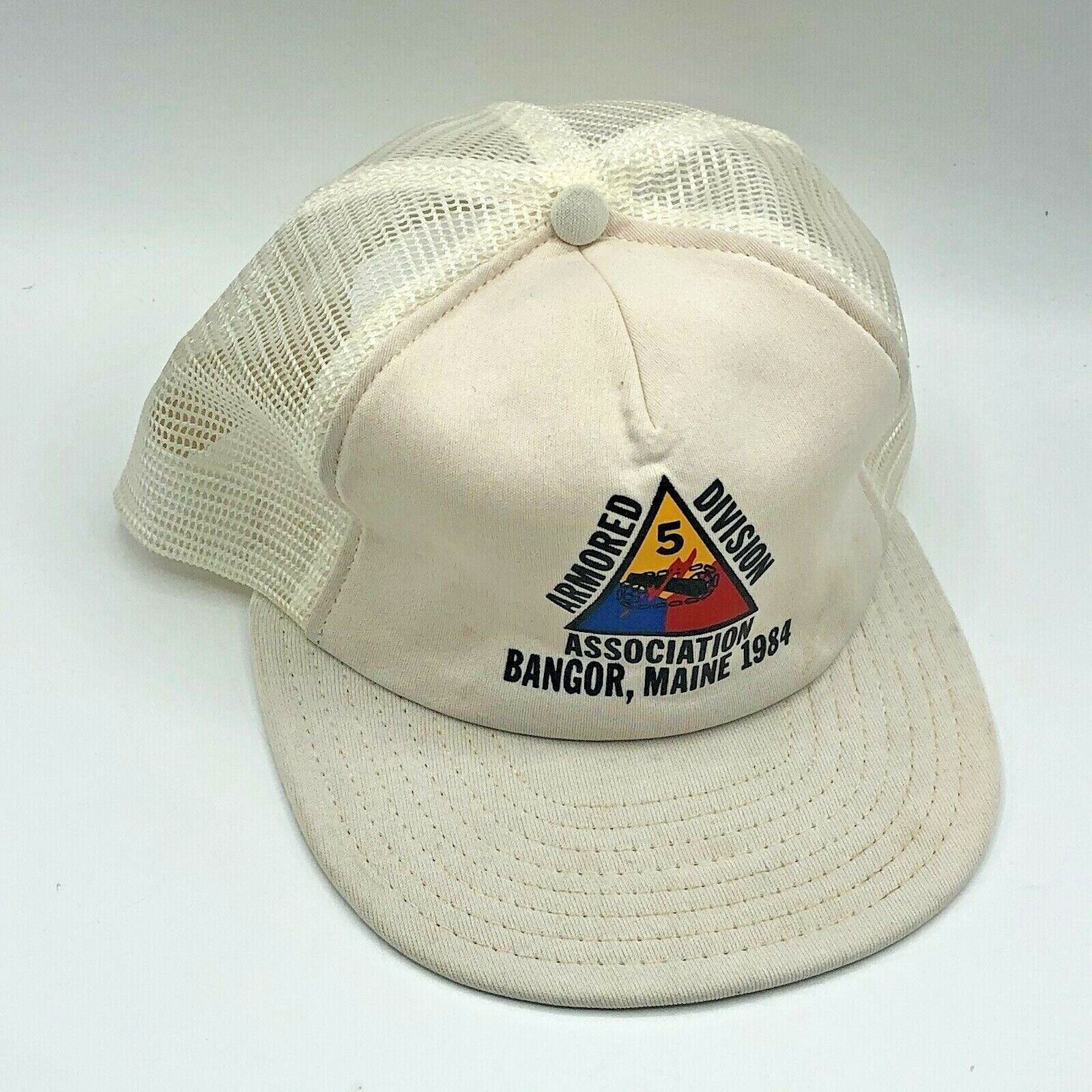 WWII US Army 5th Armored Corps Association Bangor Maine Reunion 1984 White Hat