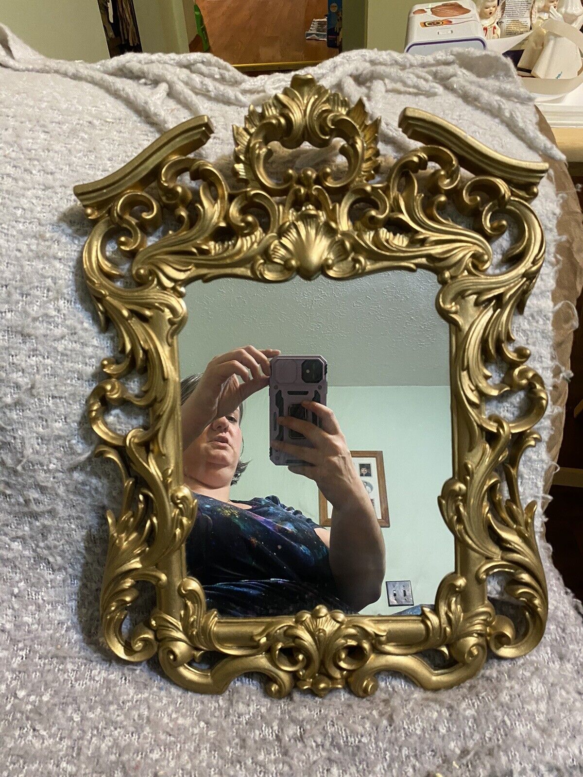 Vintage Ornate Oval Gold Plastic Picture / Mirror Frame 8”x10” 1973