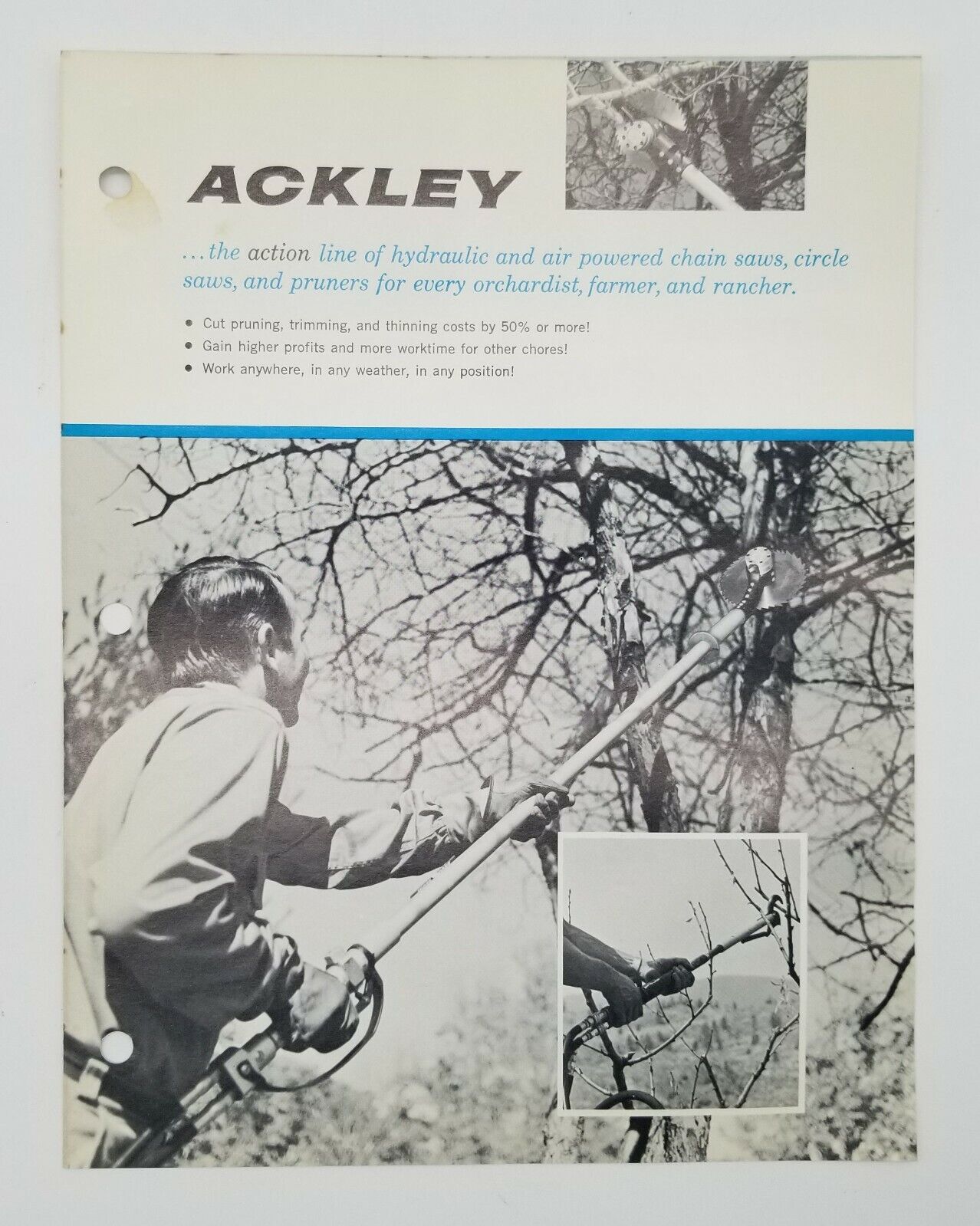 Vintage Allied Ackley Air Chainsaws Chicago Sales & Dealer Advertising Brochure