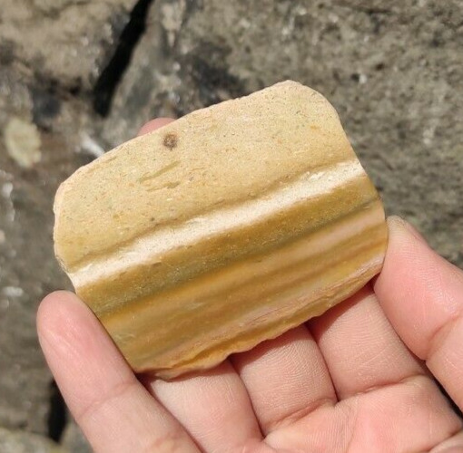 TOP 34GR Natural Polished Banded Agate from Banten Indonesia