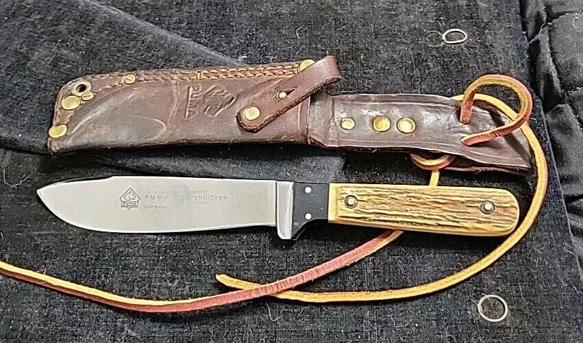 VTG Puma Germany 11 3585 Forster Nicker Stag Handle Fixed Blade Hunting Knife 