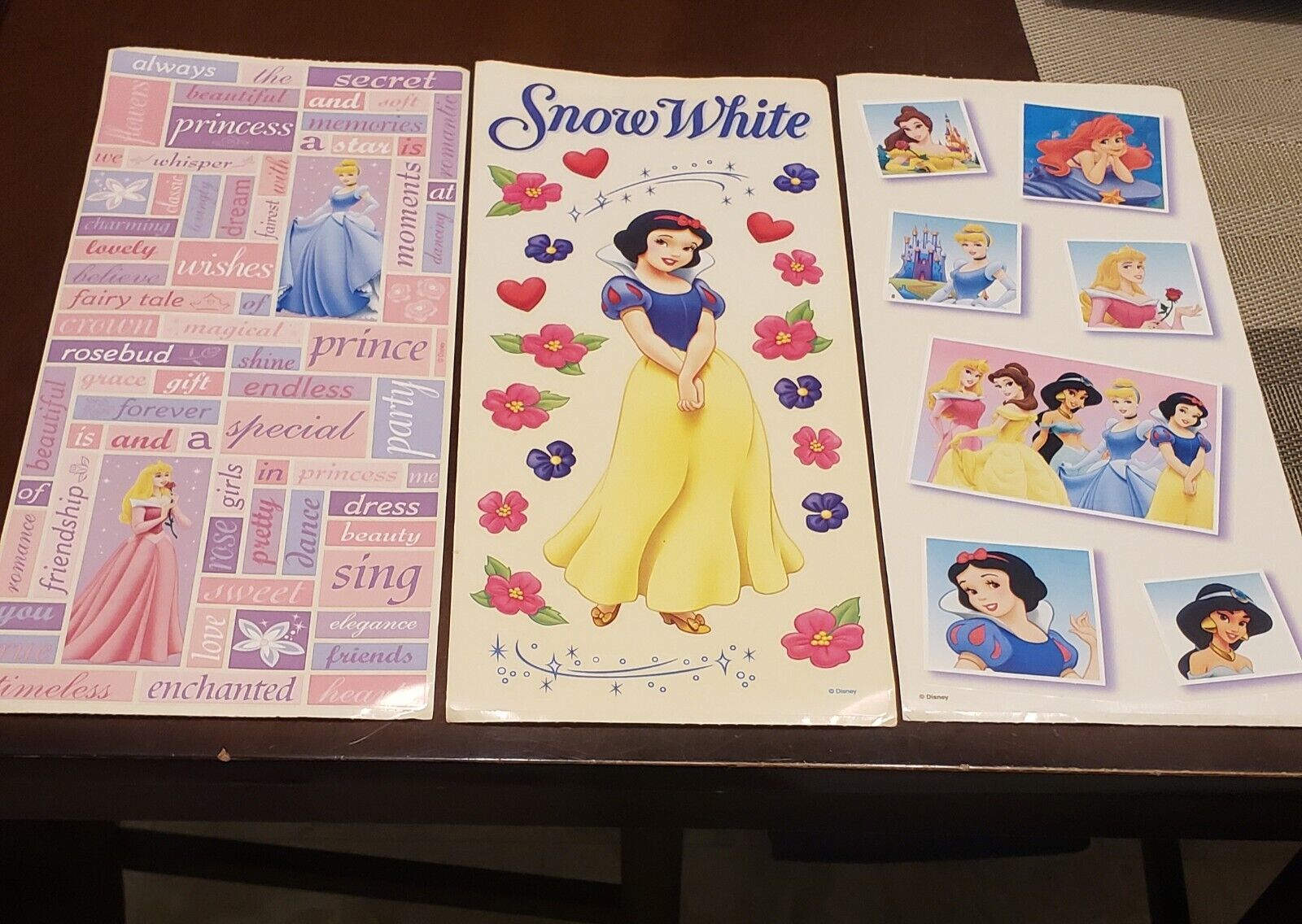 Vintage Lot of 3 Sandylion Disney Scrapebook Stickers Snow White Princess New