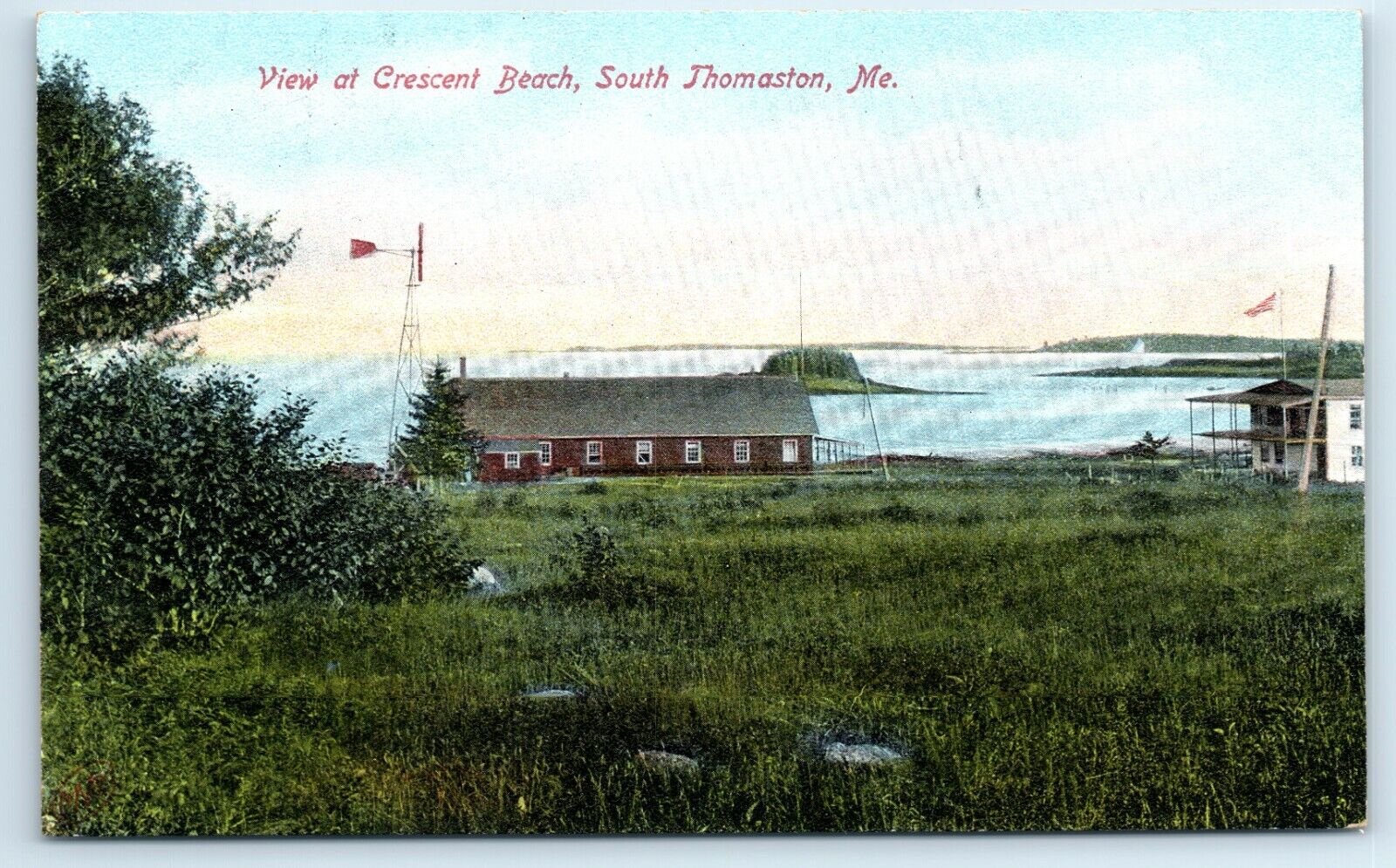 Postcard View at Crescent Beach, South Thomaston ME Maine A182