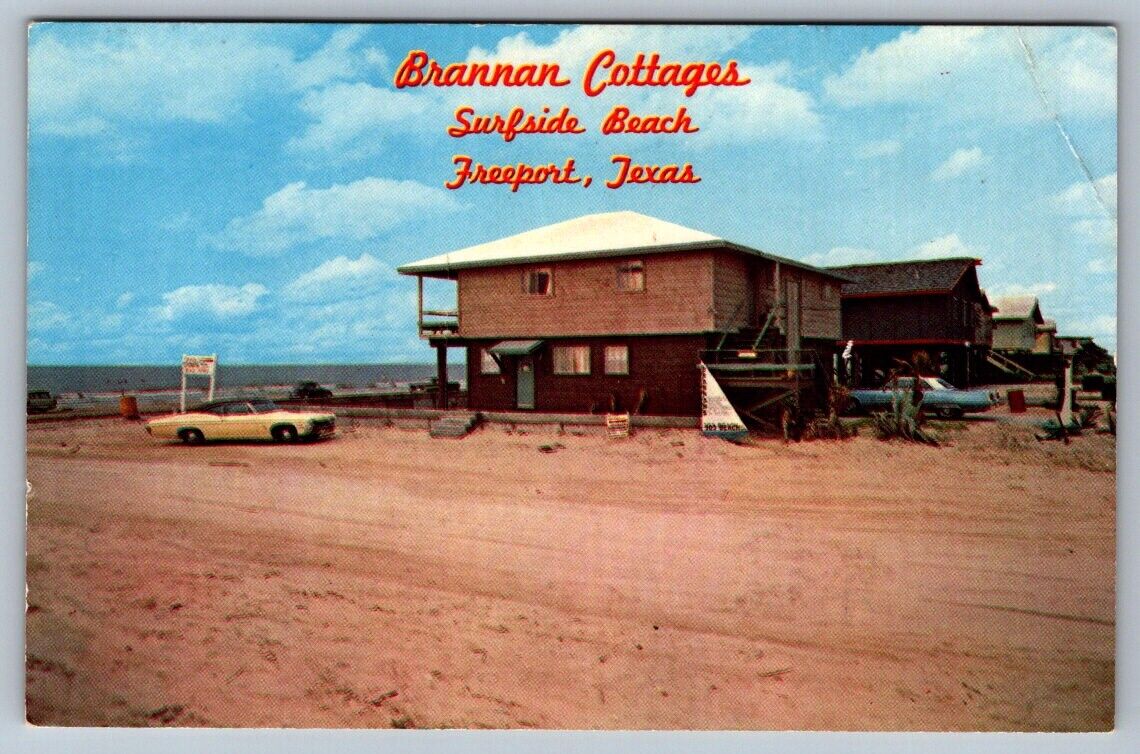 Postcard Freeport Texas Surfside Beach Brannan Cottages Office