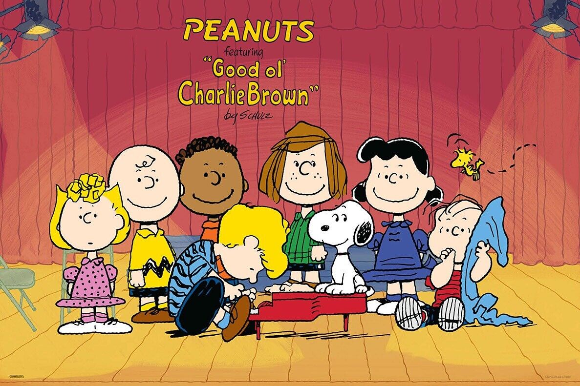 2023 PEANUTS POSTER GOOD OL CHARLIE BROWN LUCY SNOOPY SCHROEDER NEW 36x24