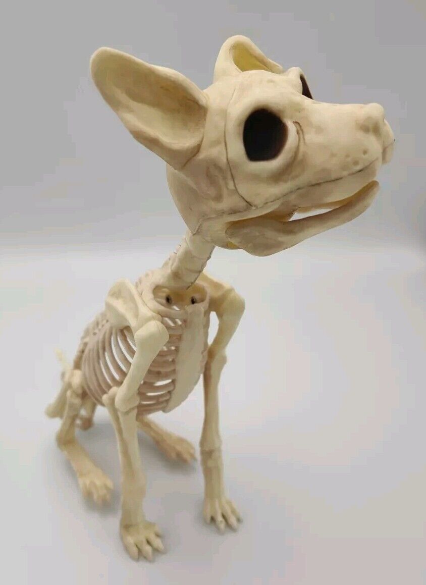 Dog Skeleton Figure Decor Halloween Lot Of 2 spooky