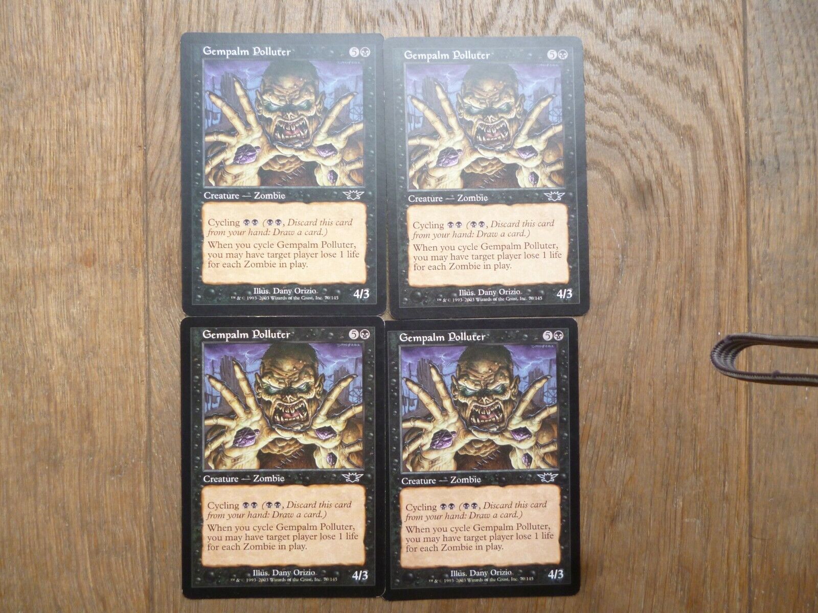 MTG 4 x Gempalm Polluter common card Legions The Gathering Playset