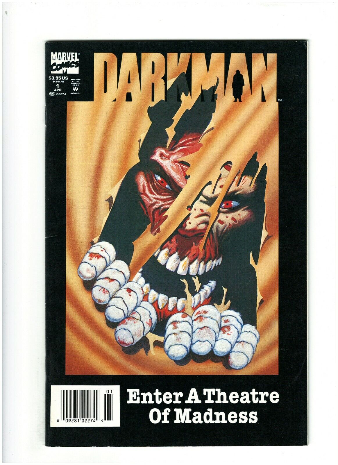 Darkman #1 VF+ 8.5 Newsstand Marvel Comics 1993 Kurt Busiek