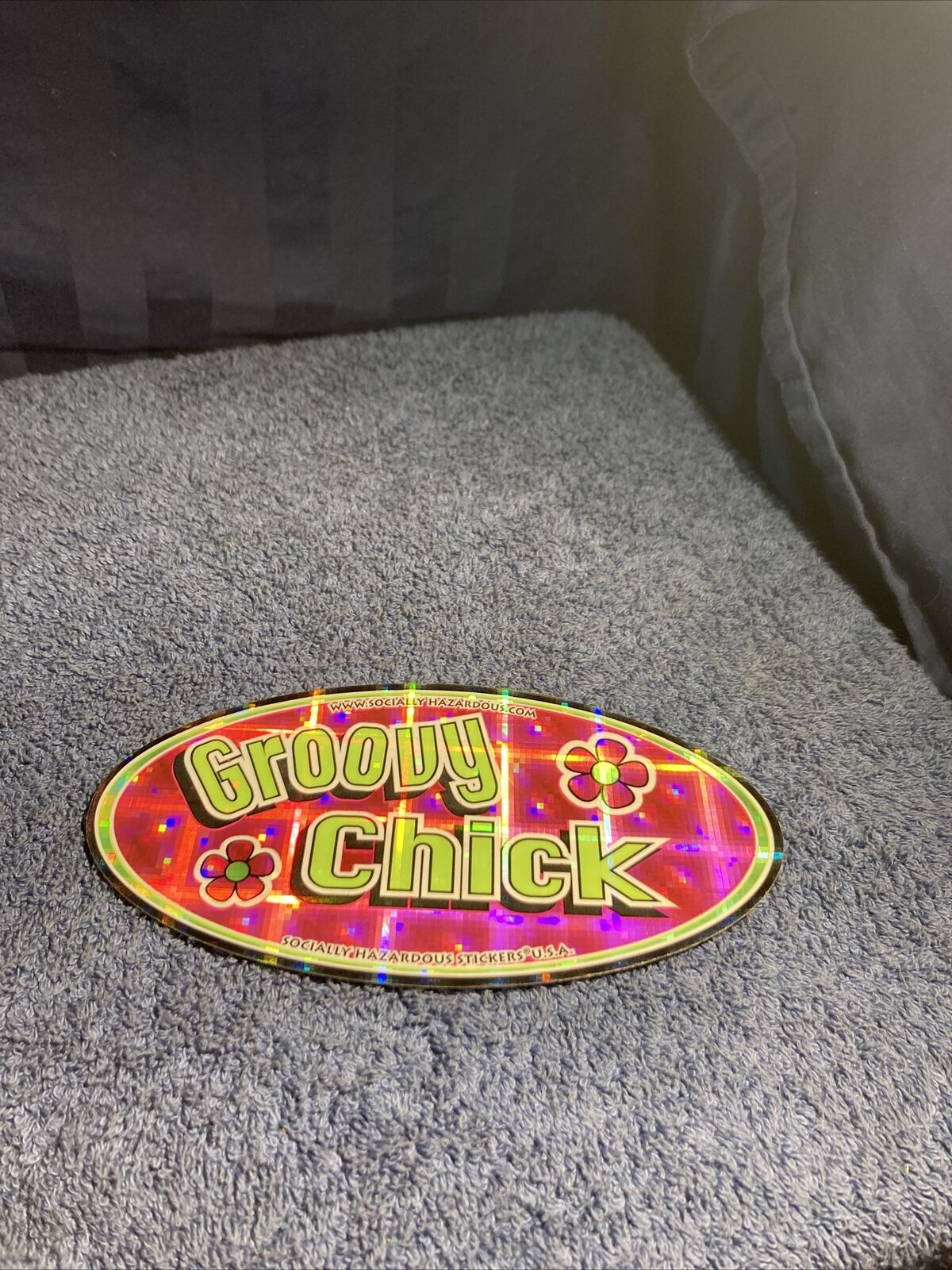 Vintage 90's Socially Hazardous Sticker. “Groovy Chick”.                 SR59