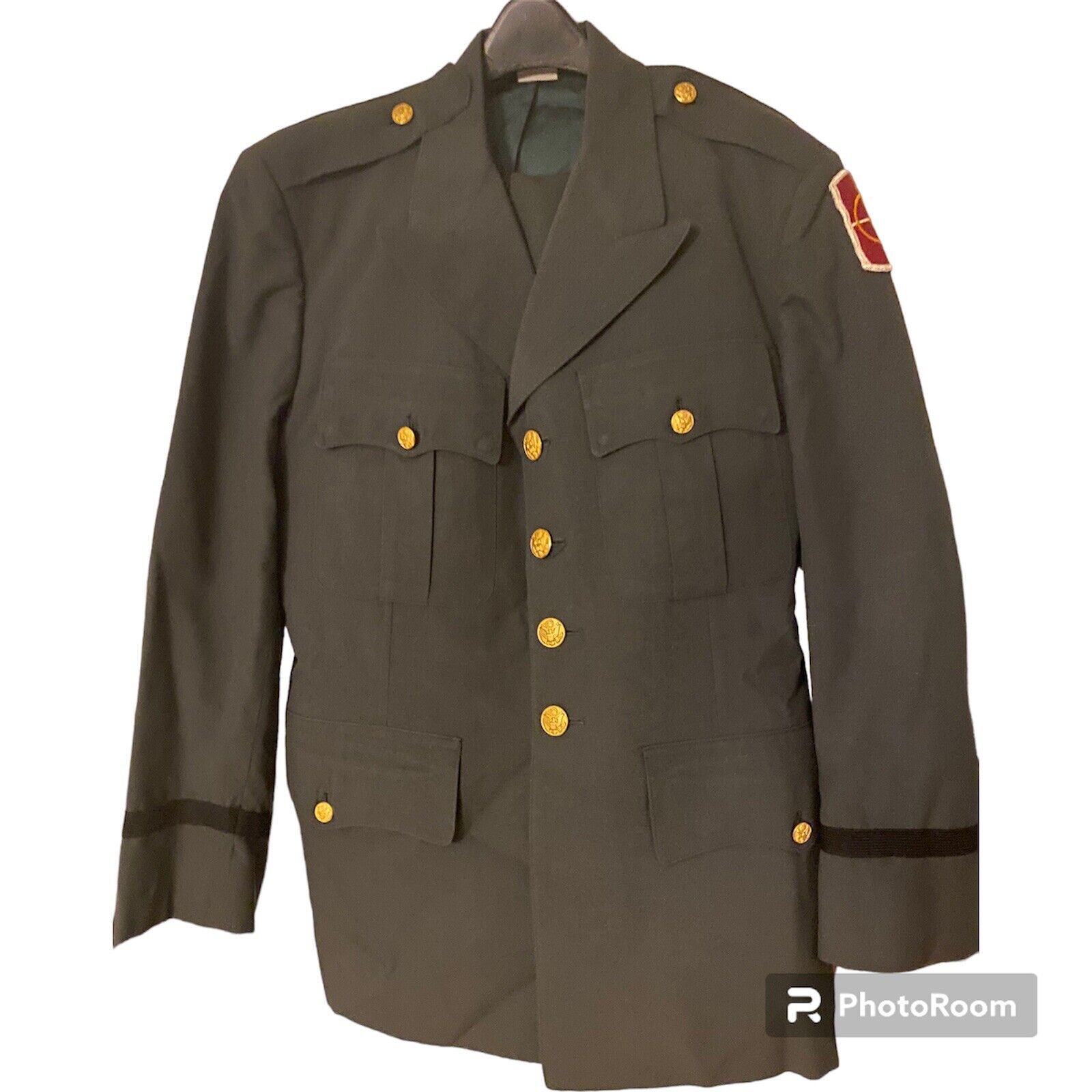 Vintage U. S. Army Dress Uniform, Coat /Trousers 38S 420th Engineers Brigade