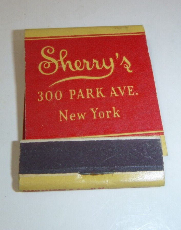 Vintage Sherry\'s Restaurant - Park Avenue -New York City Matchbook -Full/Unused