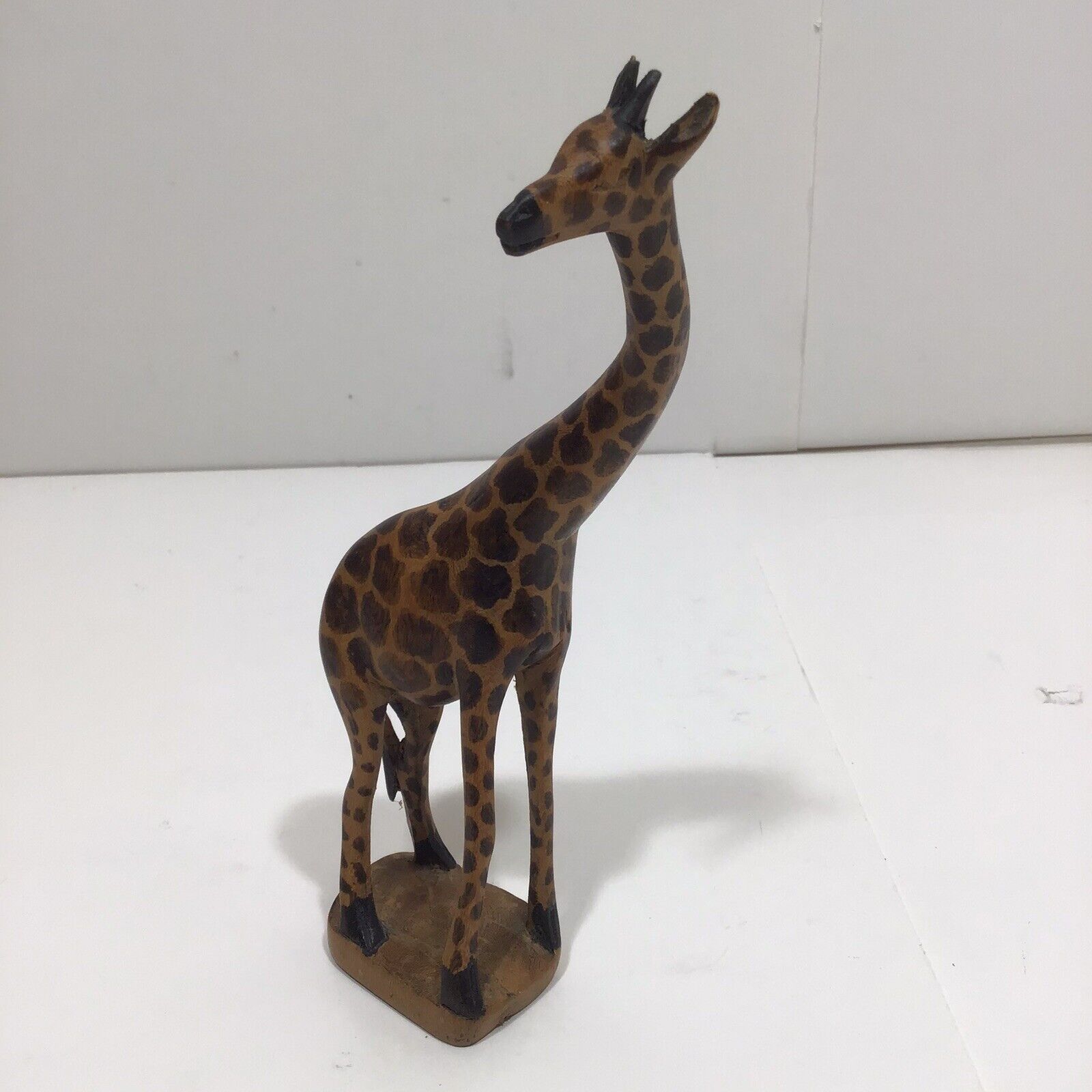 Giraffe Figurine Wood Collectible Folk Art  African Style Vintage