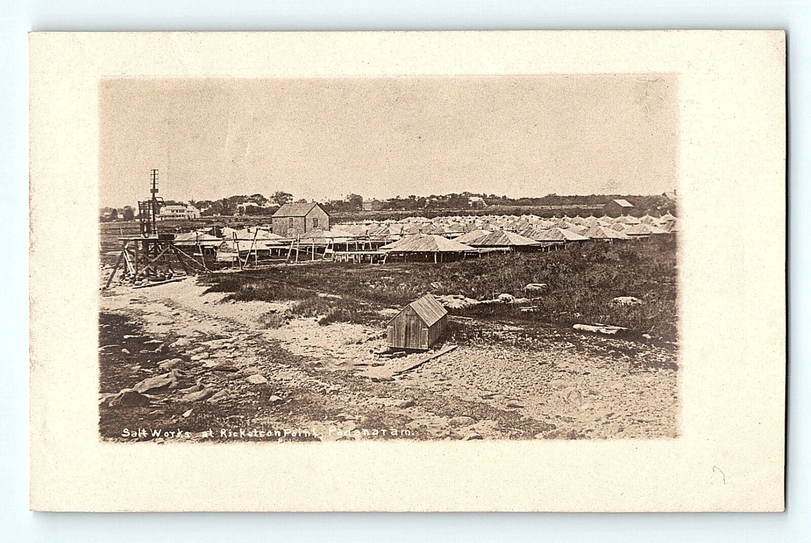 Salt Works at Ricketson Point Padamaram Vintage Undivided Back Postcard D3