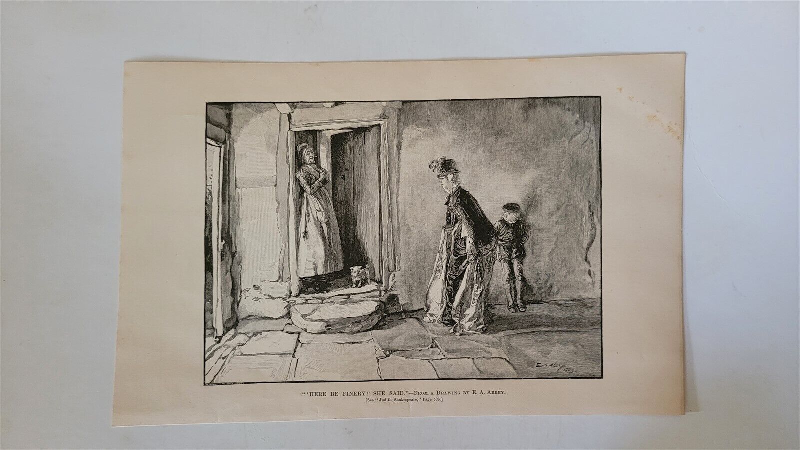 Here be Finery She Said E.A. Edwin Austin Abbey Drawing 1884 HW Sketch Print