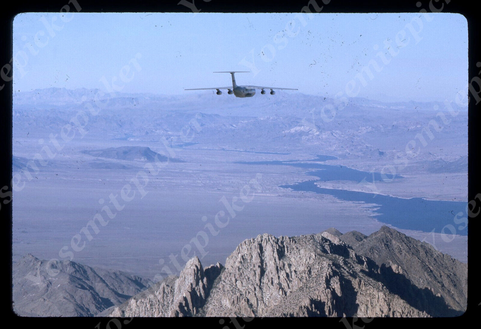 Sl68 Original slide 1971 Vietnam War Military Airplane in flight 836a
