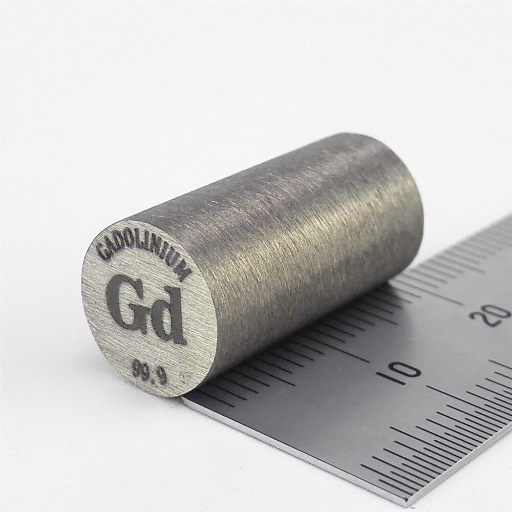Gadolinium Metal Rod 99.9% 10diameter x20mm length 12.4grams Element Gd Specimen