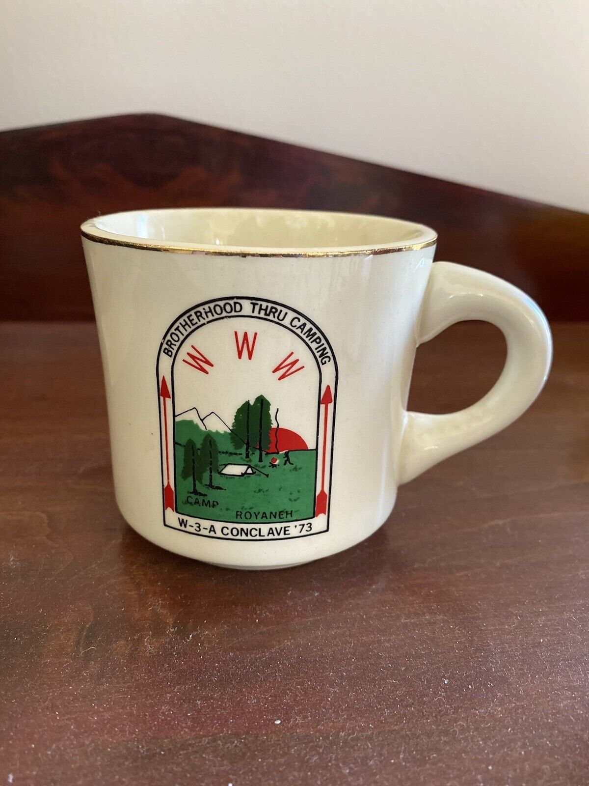W3A Conclave coffee mug OA Camp Royaneh 1973 WWW