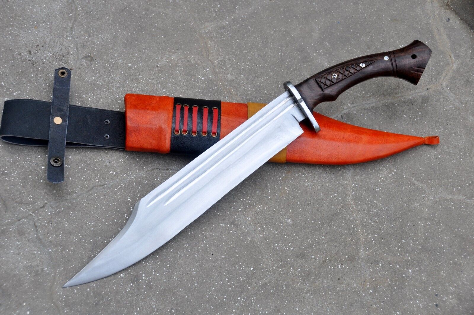 Handmade Bowie-15 inches Long Blade large hunting knife-camping, tactical