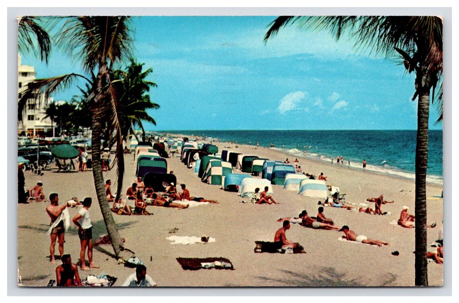Postcard: FL 1957 Golden Sands, Blue Waters, Fort Lauderdale, Florida - Posted