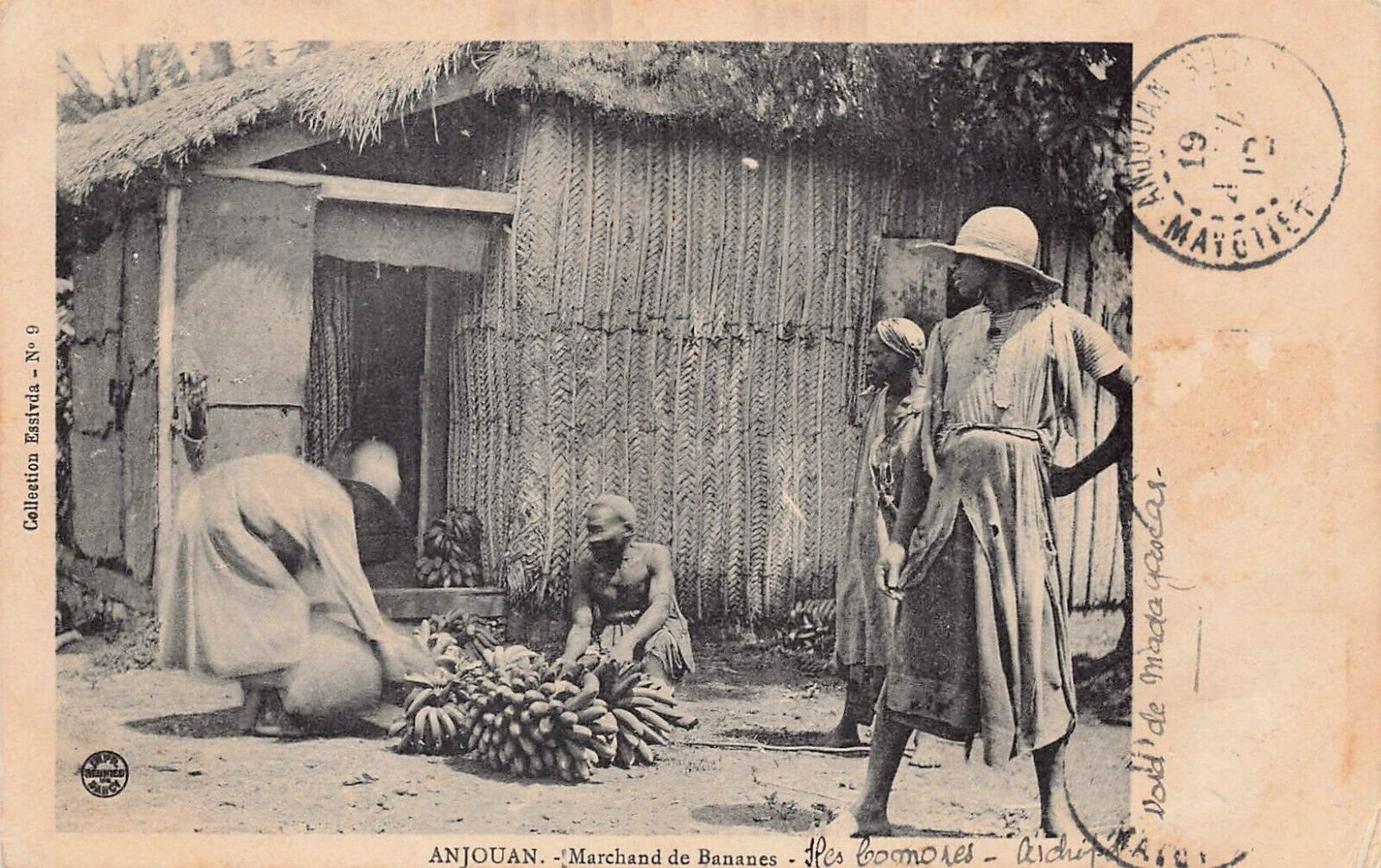 Anjouan Nzwani Comoros Islands Zanzibar Archipelago Market Vtg Postcard A15