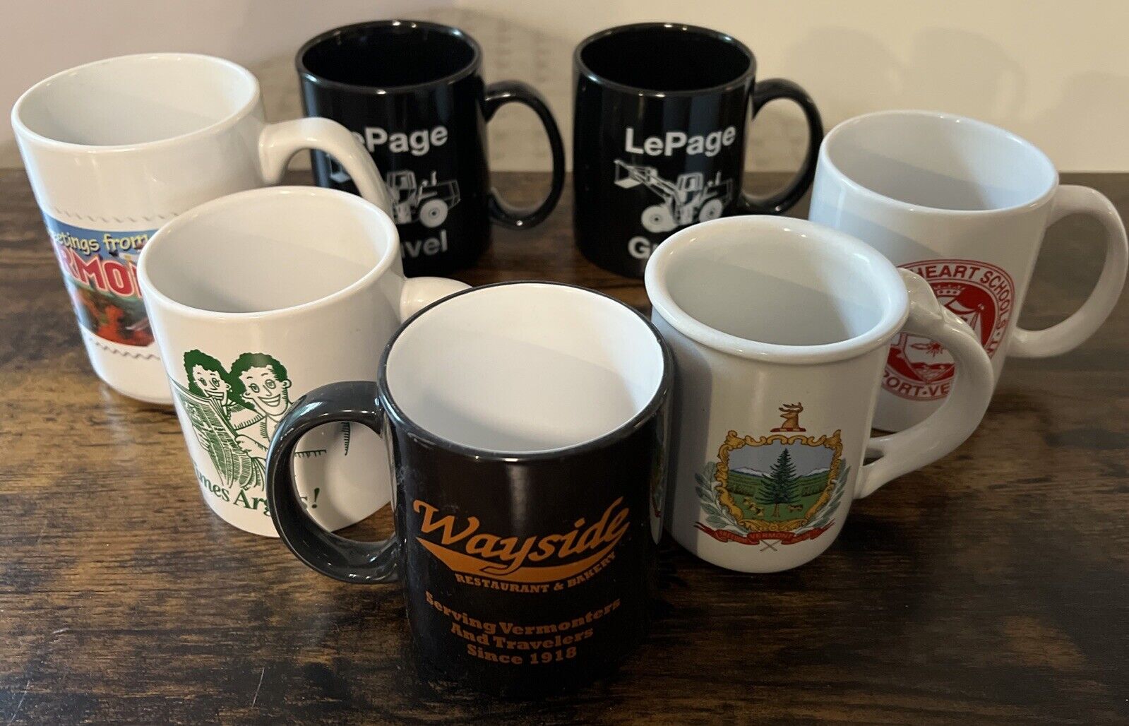 Vermont Mug Lot Of 7 - Businesses, Vintage State 1967 - USPS - Times Argus  Etc.