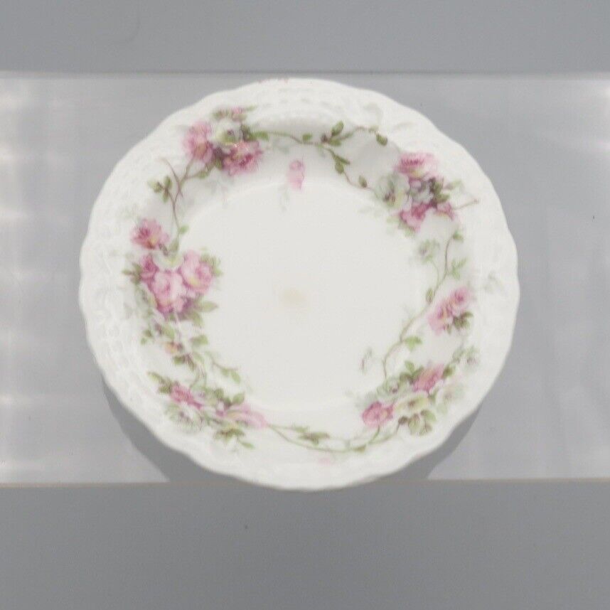 Antique Theodore Haviland Limoges France Mini Plate Floral Embossed