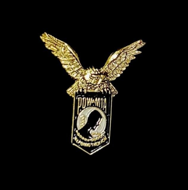 New POW MIA Pin 1 Inch - American Bald Eagle - Fast Free Tracked Shipping