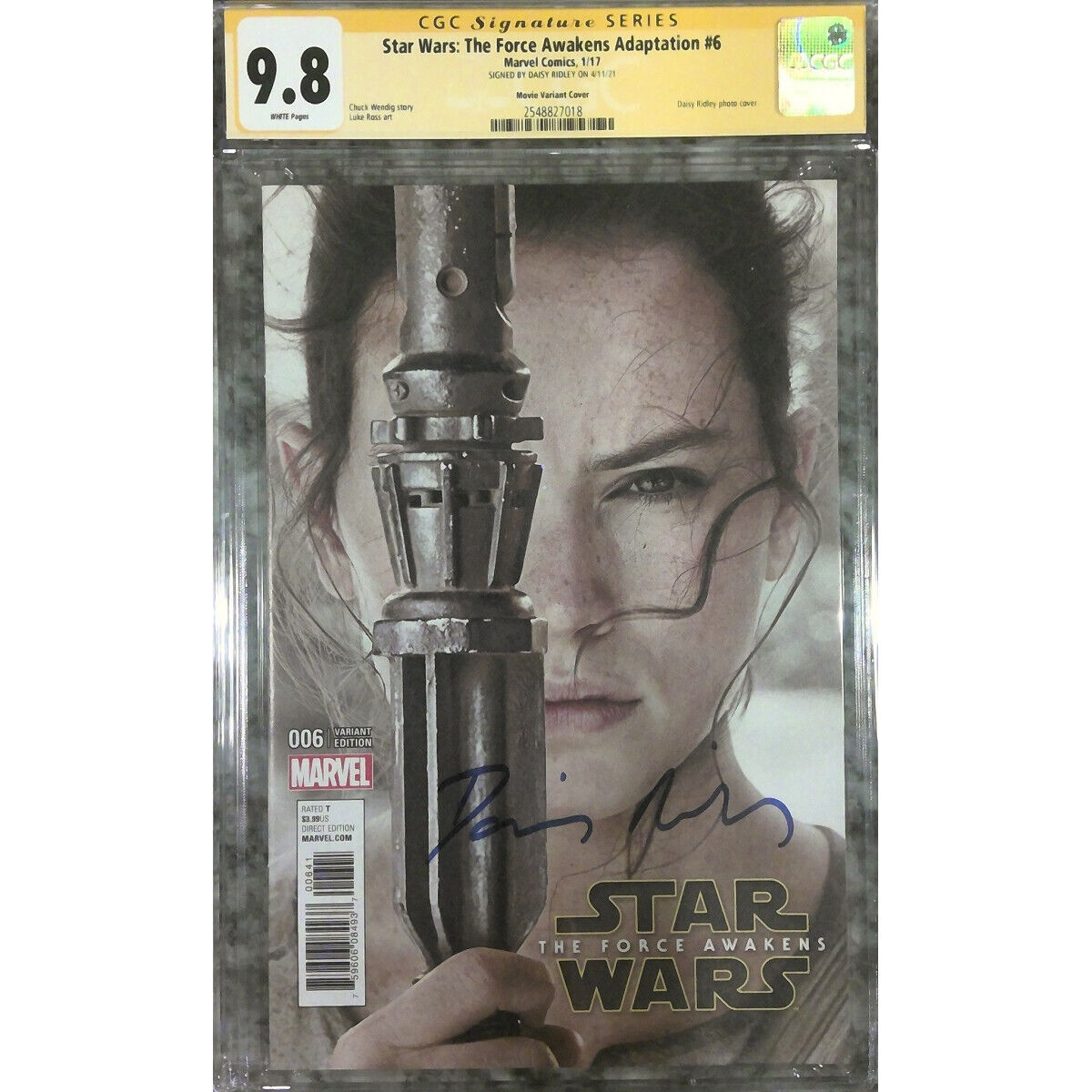 Star Wars: Force Awakens #6 photo cover__CGC 9.8 SS__Signed by Daisy Ridley