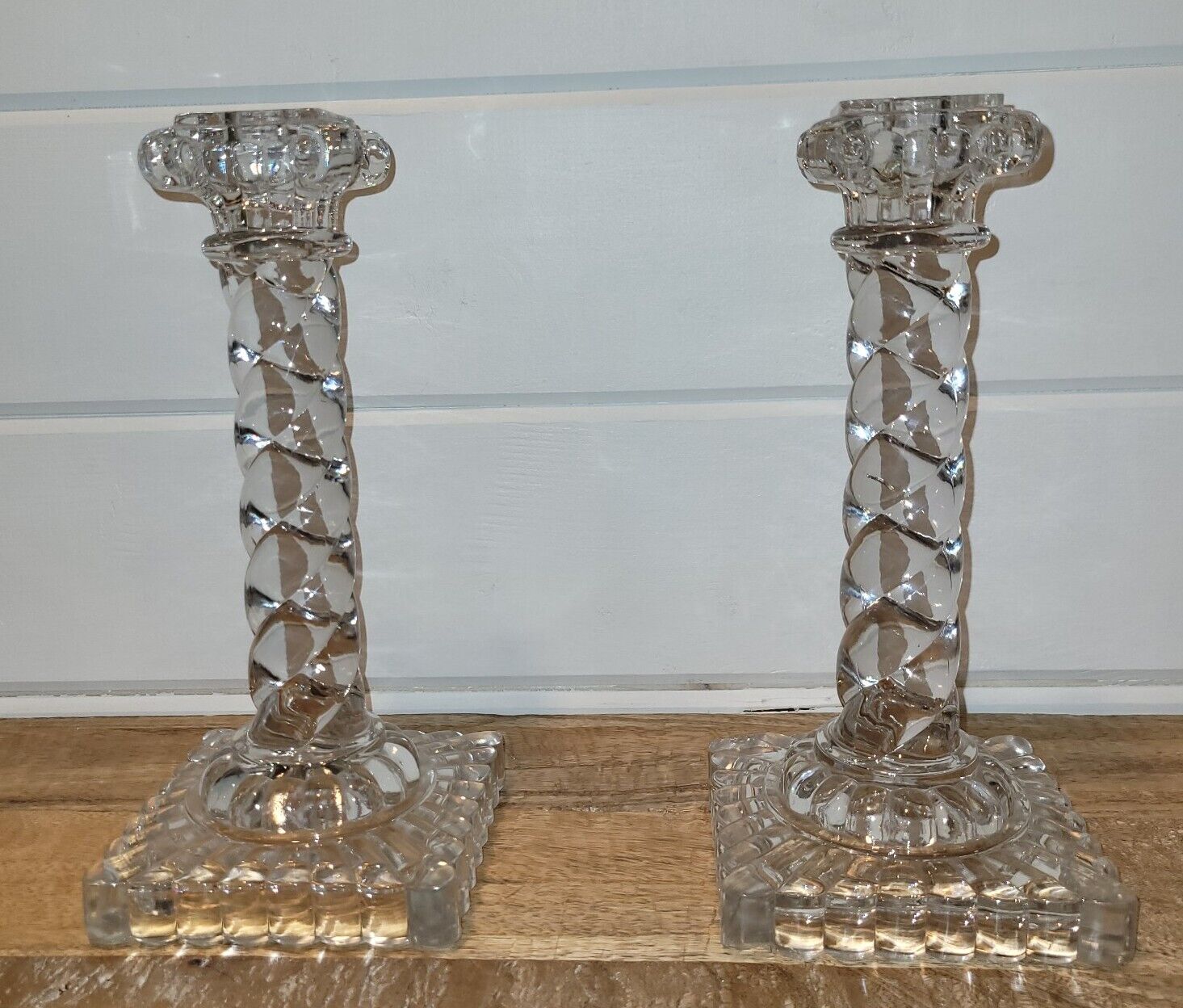 Matched Pair Early 20th Century Baccarat Depose Candle Sticks