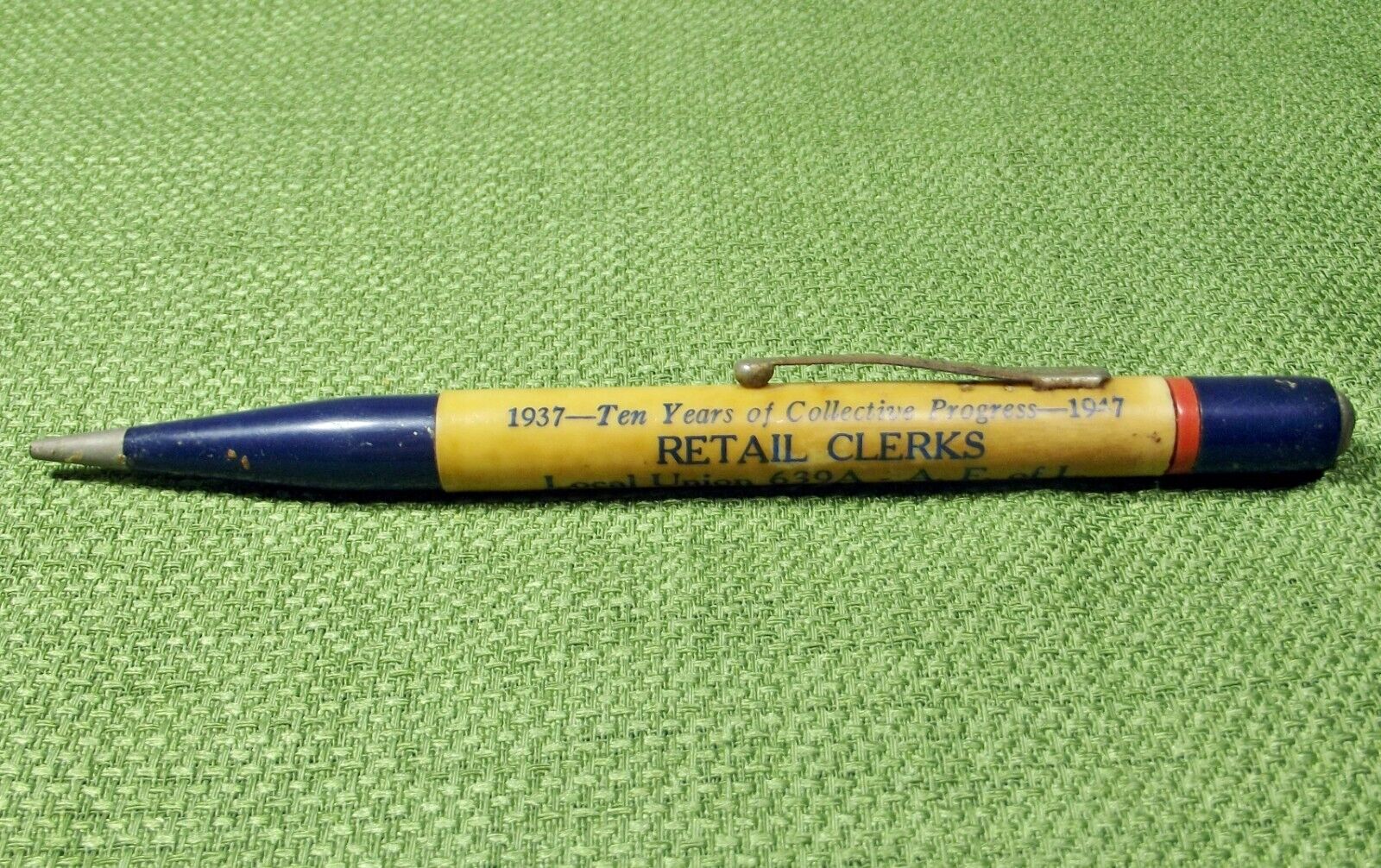 Vintage 1947 Retail Clerks Local Union 10 Years Washington DC Mechanical Pencil