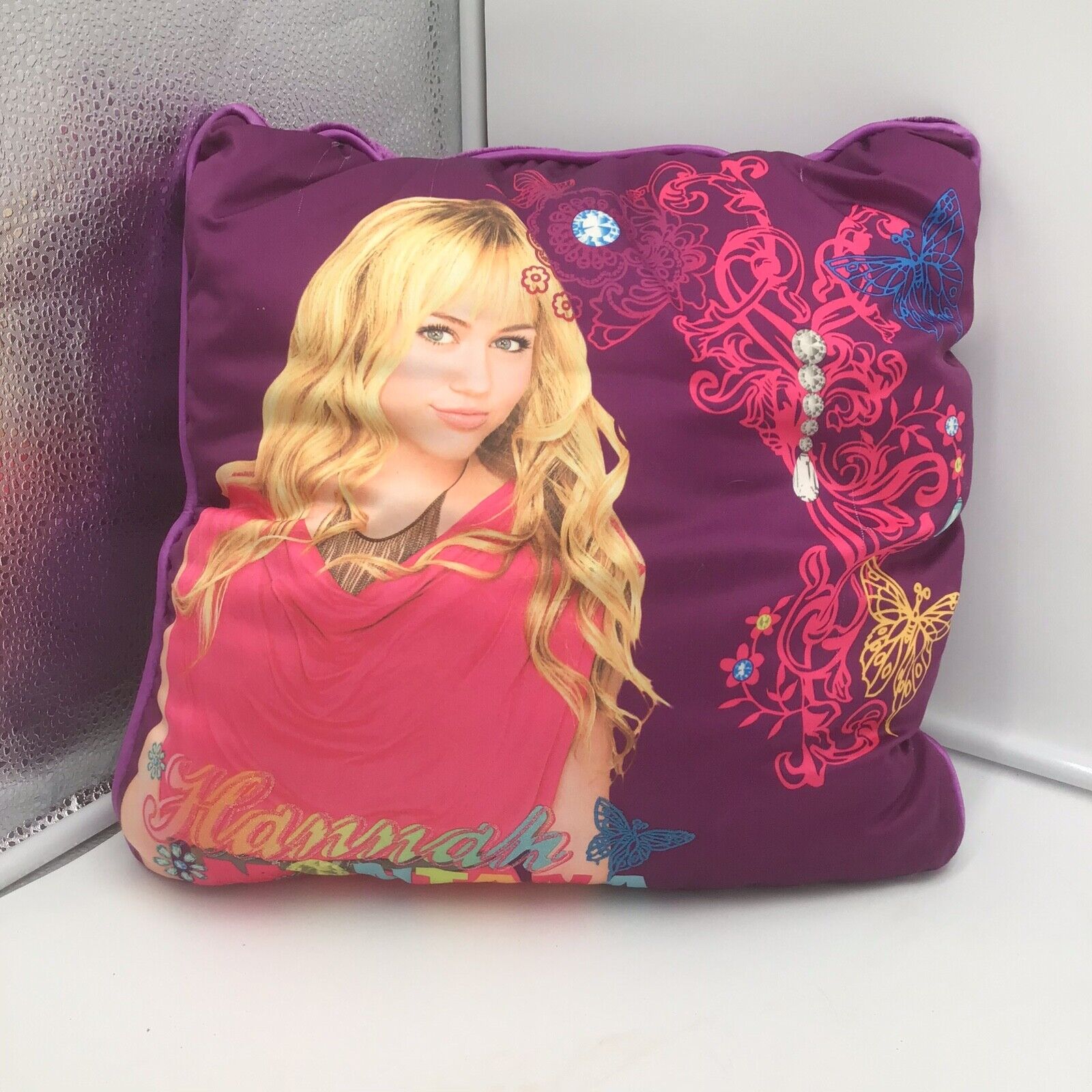 Hannah Montana Pillow Miley Cyrus Disney Purple Pillow Sleep Bed Decoration