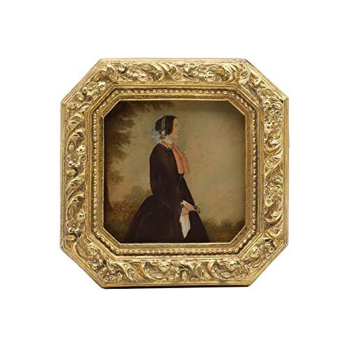 3x3 Small Vintage Picture Frame, Mini Antique Ornate Gold Photo Frame, Tiny R...