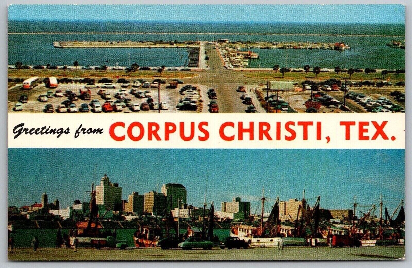 Greetings From Corpus Christi Texas TX Dual View Postcard UNP VTG Koppel Unused