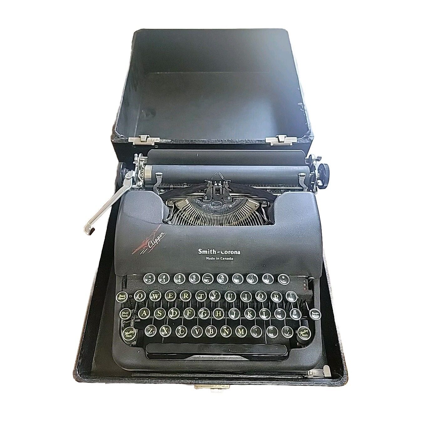 Smith-Corona Clipper Vintage Portable Typewriter WORKING With Case