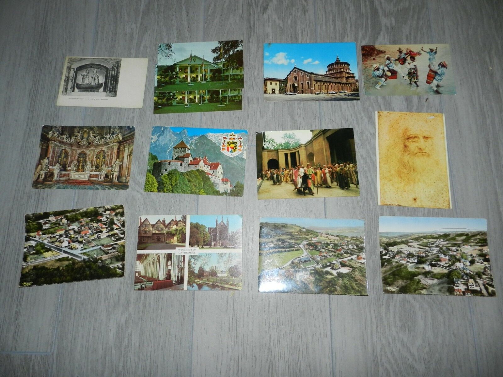 VINTAGE 13 POSTCARDS FROM OTHER COUNTRIES 1 USED THE REST UNUSED 