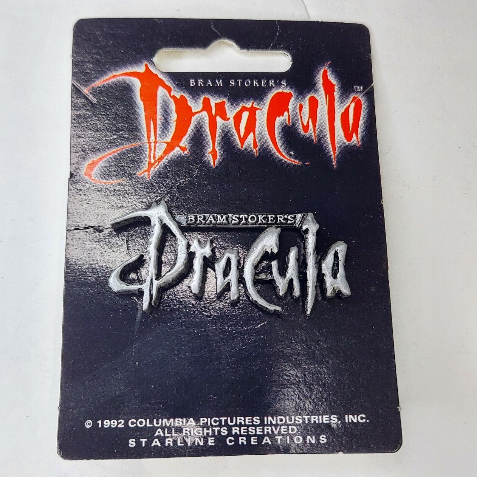 Vintage 1992 Bram Stoker's Dracula Title Pin Vampire Horror Starline Creations