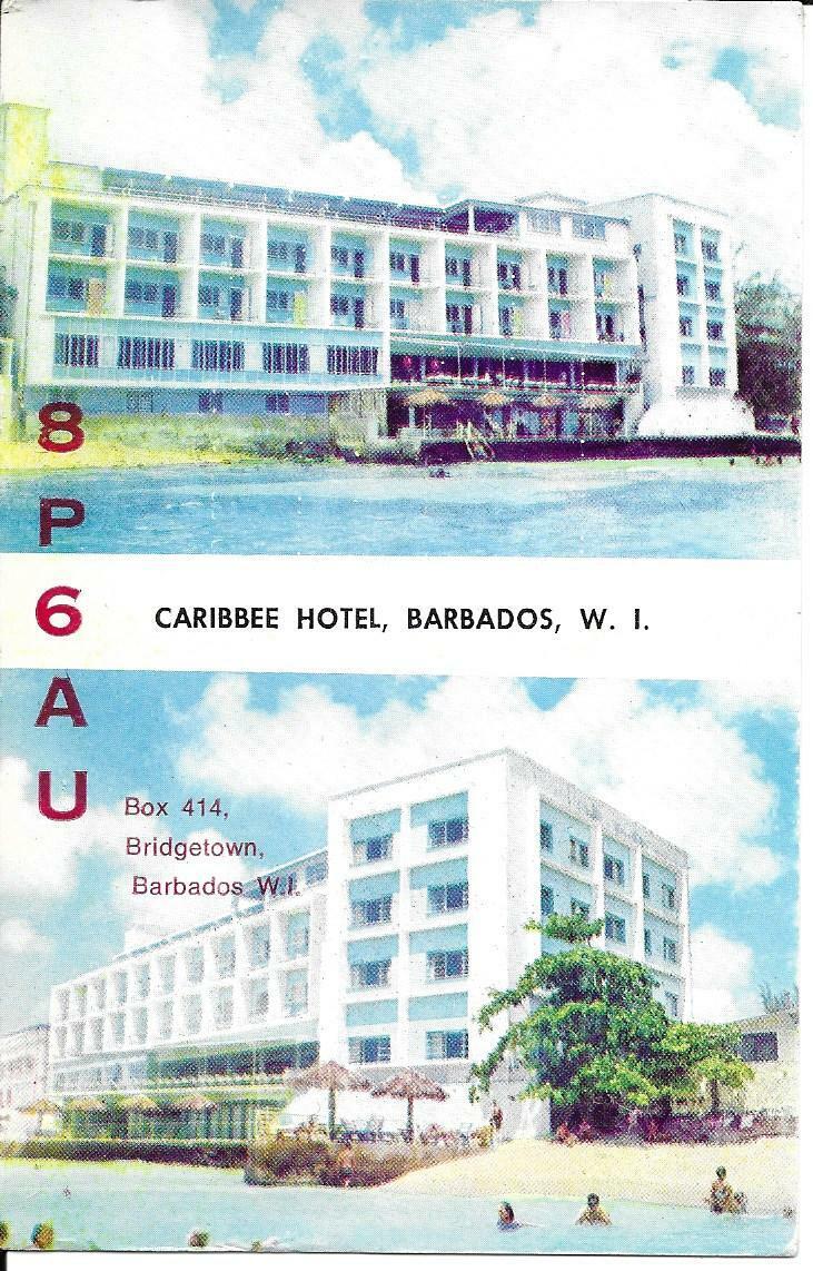 QSL 1969 Barbados stamp  radio card   