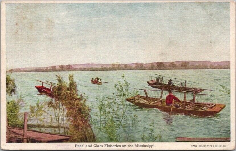 1909 Fishing Postcard 