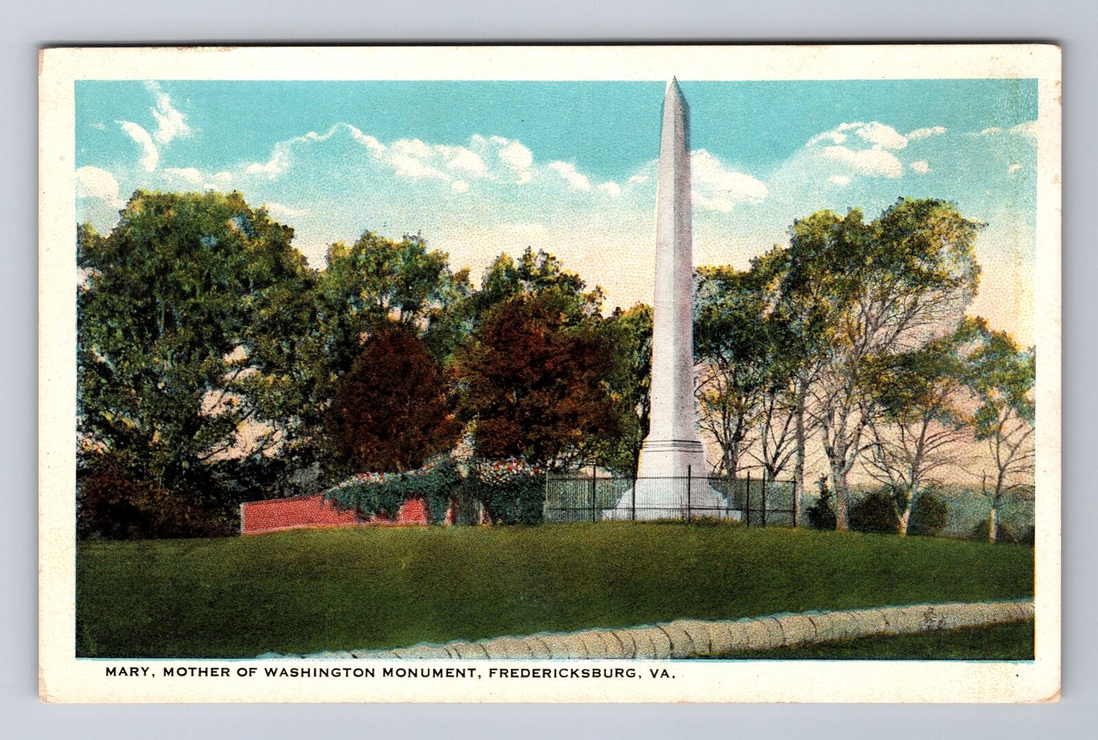 Fredericksburg VA-Virginia, Mary, Mother of Washington Monument Vintage Postcard