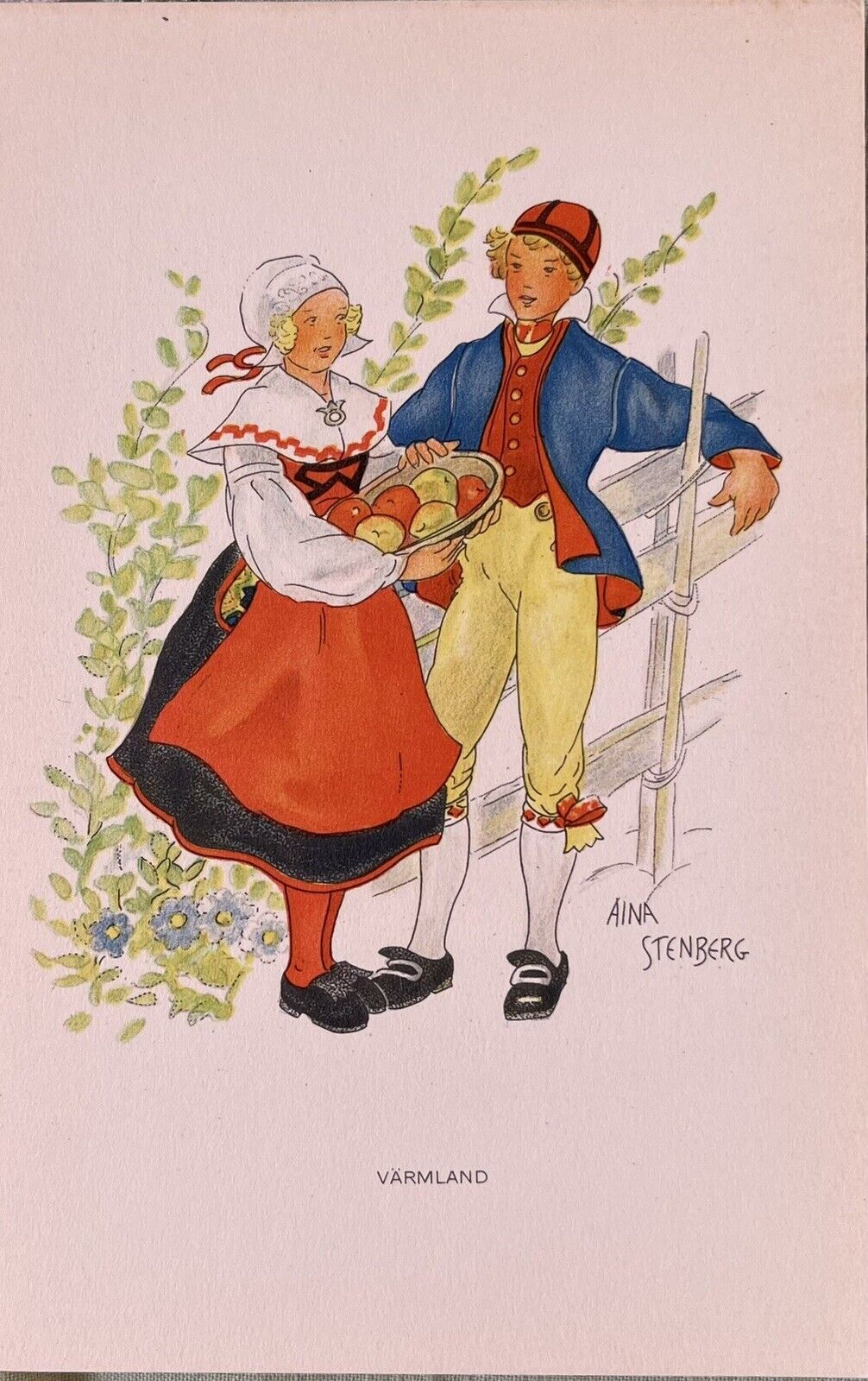 Vintage Postcard~Children, Varmland ~Aina Stenberg. P005