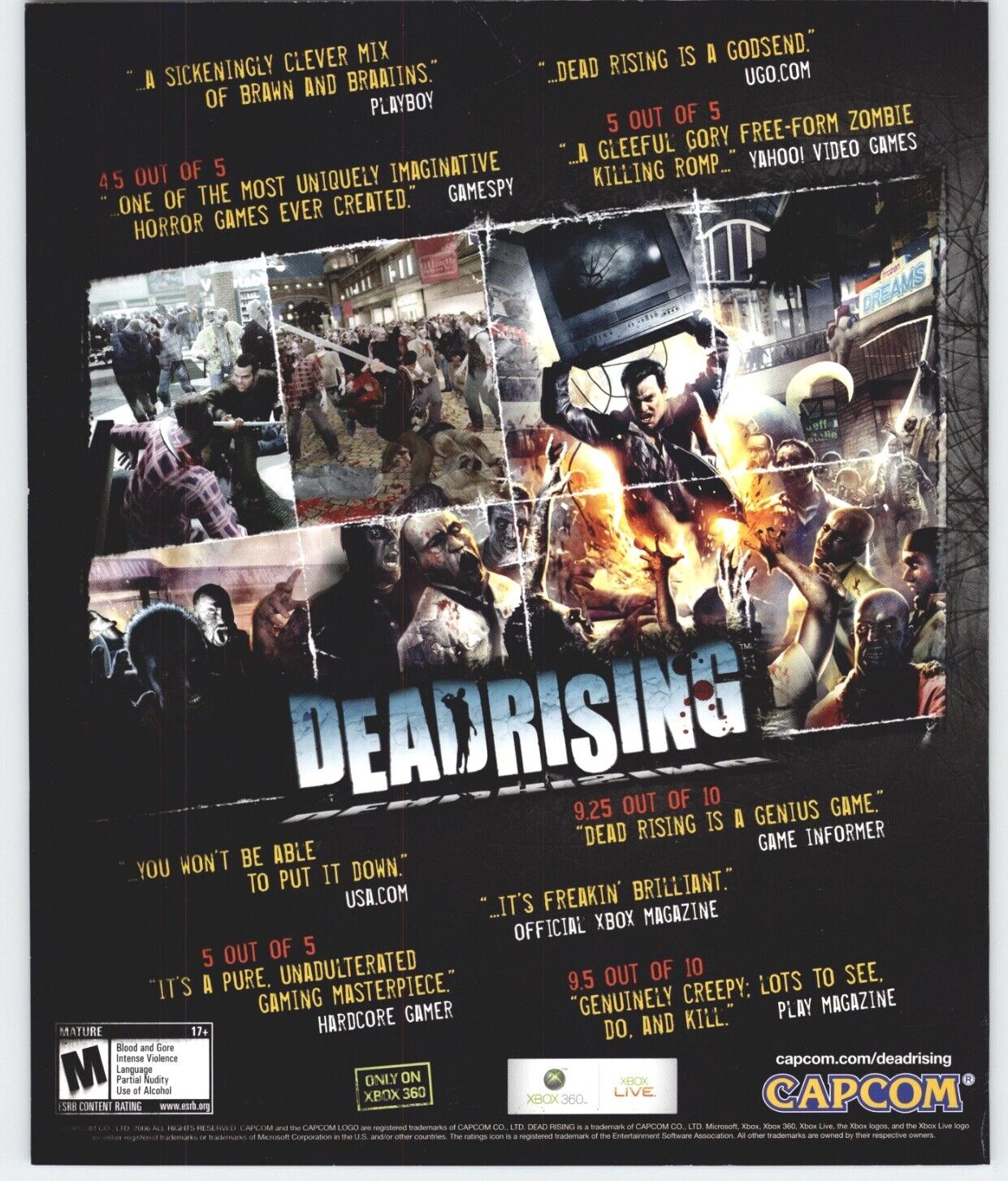 Dead Rising Xbox 360 Video Game Horror Art 2006 Vintage Print Ad Poster