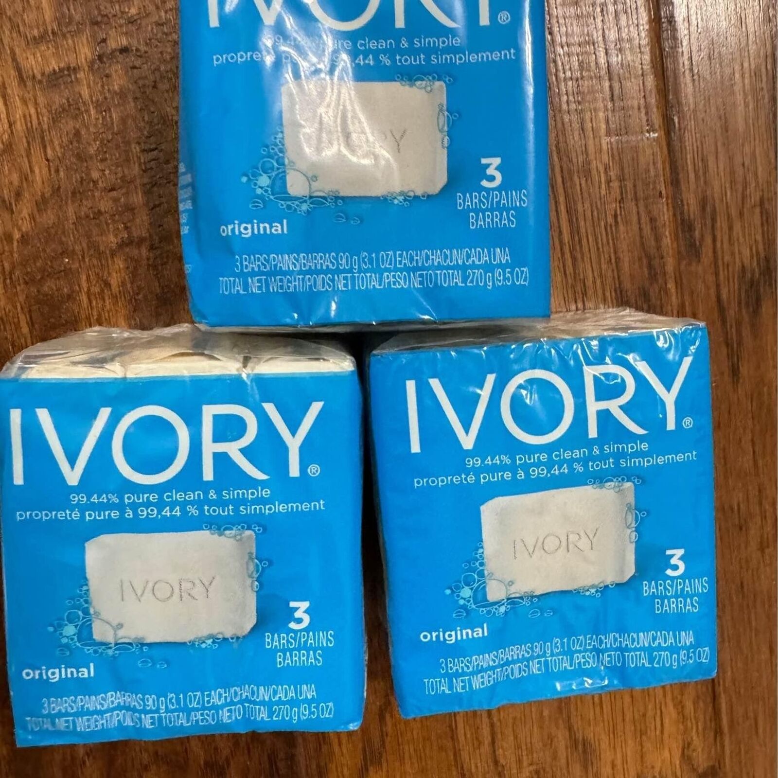3 * VTG Ivory Bath Soap White Origanal 3.1 oz Bars 3 count (9total bars)