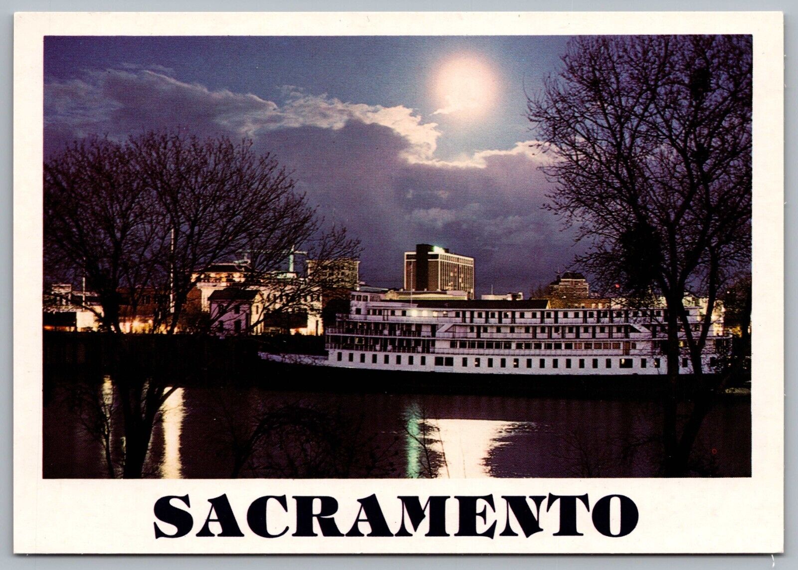 Sacramento California Delta King Riverboat Hotel Restaurant Ship Vtg Postcard C1